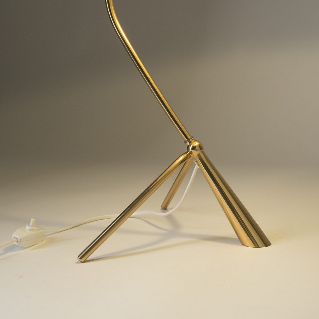 Austrian Brass Table Lamp, 1950s, Parchment Shade