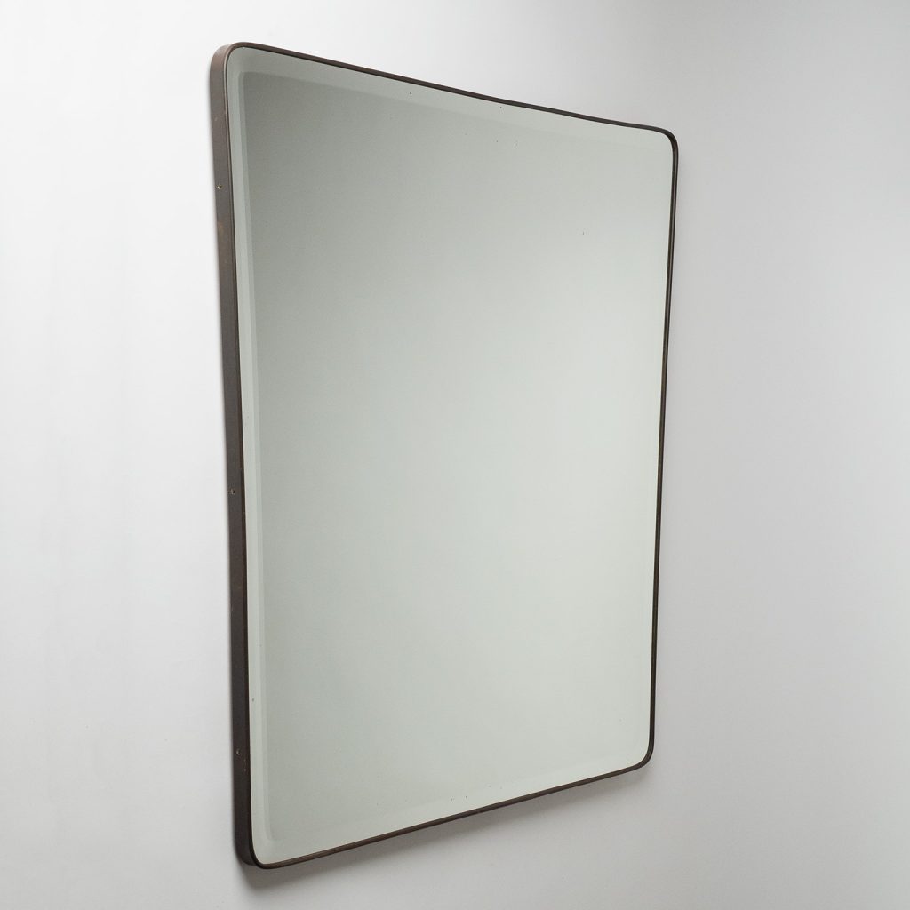 Large Italian Brass Mirror, circa 1950