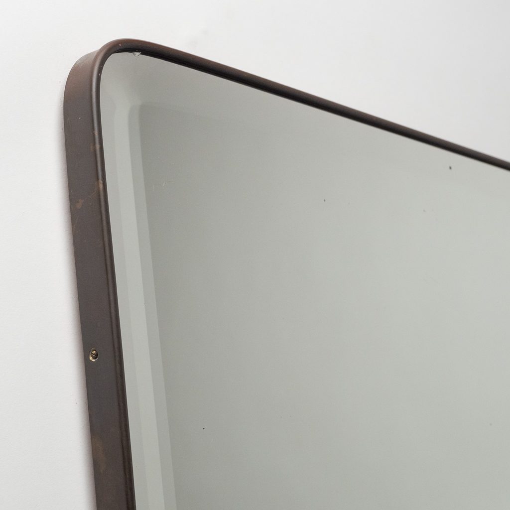 Large Italian Brass Mirror, circa 1950